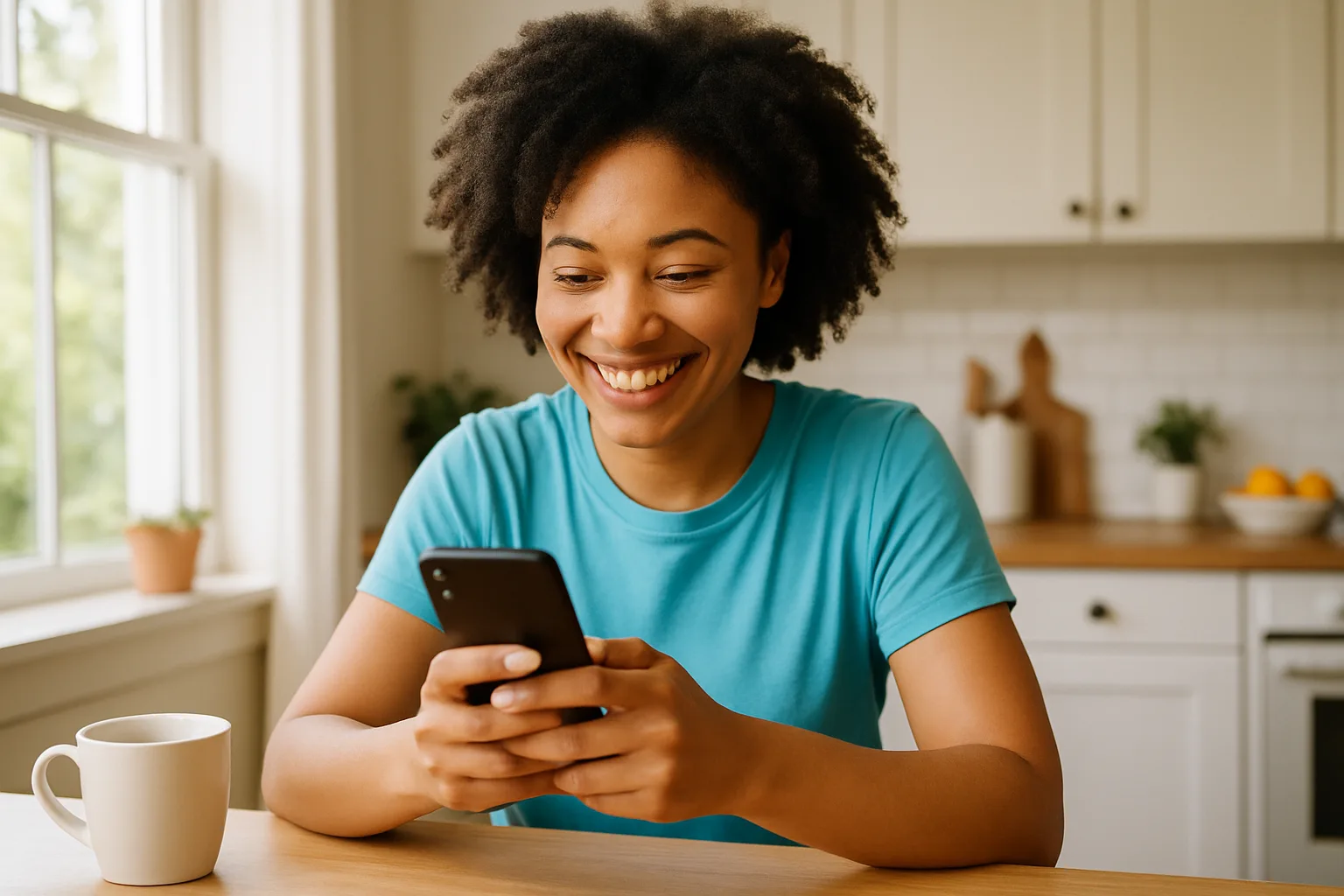 Person smiling while messaging on a smartphone — start dating in Berkshire
